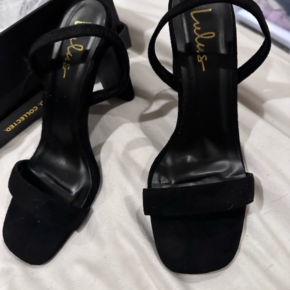 Lulus Black Suede heels 7 1/2 Brand New .. - Picture 5 of 7